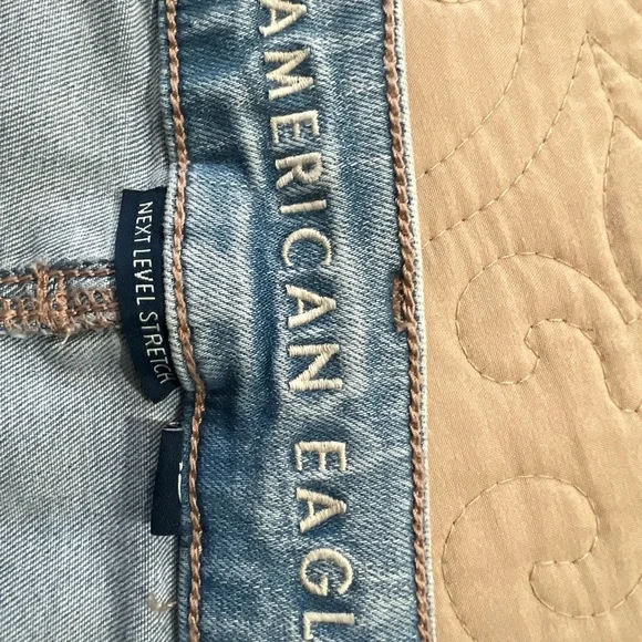 American Eagle Outfitters Light Blue Distressed Flare Jeans - Picture 3 of 5